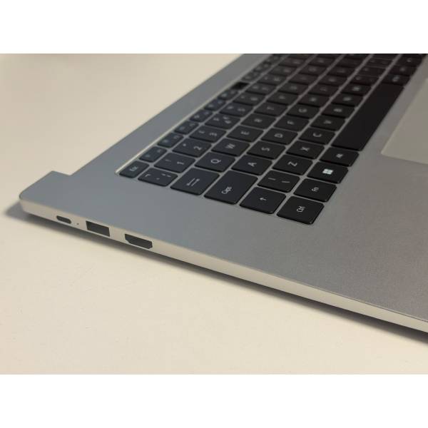 Carcasa superioara cu tastatura palmrest Laptop, Huawei MateBook D 15 BoB-WAE9P, Boh-WAQ9L, 37H98TCHUW0, KSL51661NJY, KSL51661NM0, 02452721, 09M022593A, silver, iluminata, 4 pini, layout UK