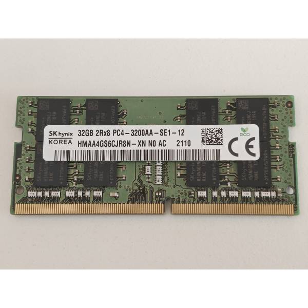 Memorie ram Laptop SK Hynix 32GB, DDR4, 2Rx8, PC4-3200AA, 3200Mhz, HMAA4GS6CJR8N-XN, PC4-25600, CL22, 1.2V, Non-ECC, sodimm, 260 pini