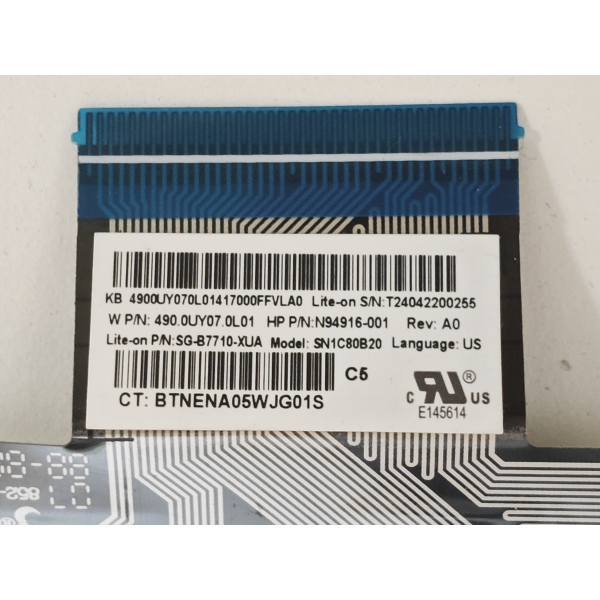 Tastatura Laptop, HP, OmniBook X 14-FE, N94916-001, iluminata, albastra, layout US