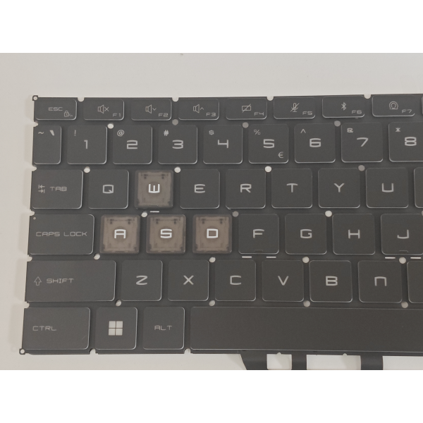 Tastatura Laptop Gaming, MSI, GF63 Thin 12VF, 12VE, 12UC, 12UCX, 12UD, 12UDX, MS-16R8, iluminata, 6 pini, neagra, layout US