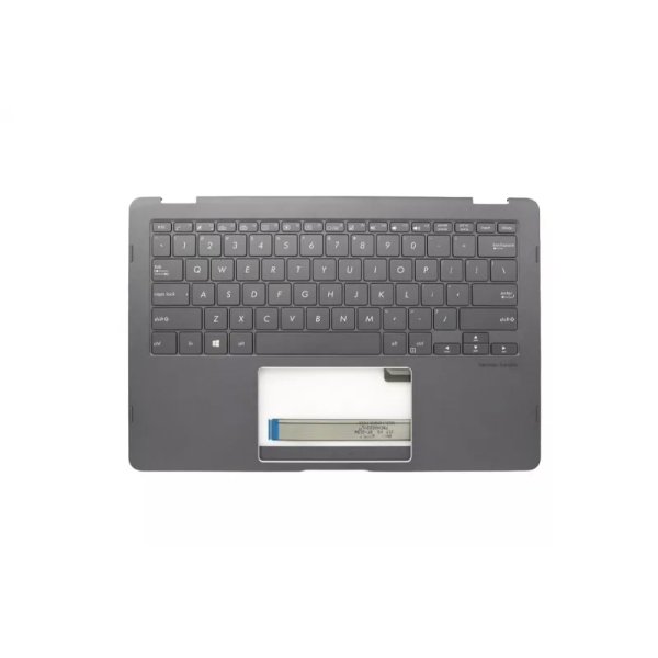Carcasa superioara cu tastatura palmrest Laptop, Asus, ZenBook Flip S UX370U, UX370UA, UX370UAA, UX370UAF, UX370UAR, 90NB0EN2-R30301, 13N1-1VA0P11, 16N2UA183U00B0, ZH20180103A, iluminata, Dark gray, layout US