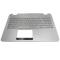 Carcasa superioara cu tastatura palmrest Laptop, ASUS, N551, N551JB, N551JM, N551JQ,N551JK, N551JX, NSK-UPPBC, 90NB0931-R31UK0, AM18300050SZCP1, 13NB05T1P1901X, 3807868700033, iluminata, argintie, layout UK