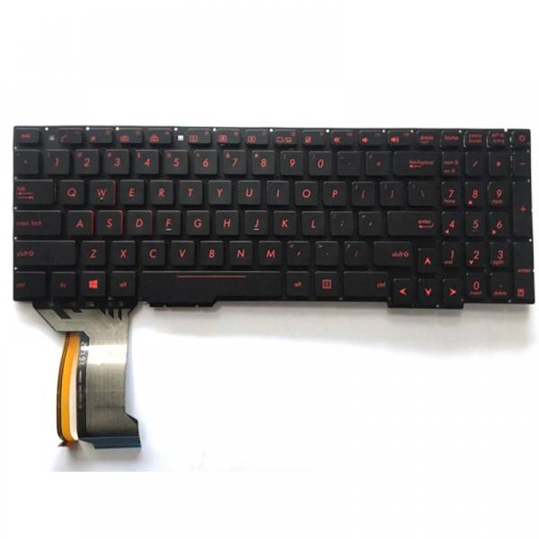 Tastatura Laptop Gaming, Asus, ROG ZX553V, ZX553VD, iluminata, rosie, layout US