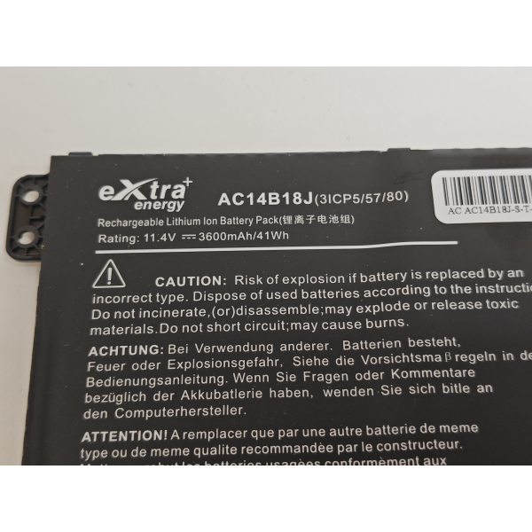 Baterie compatibila Laptop, Acer, Aspire ES1-311, 3ICP5/57/80, AC14B18J, 11.4V, 3600mAh, 41Wh