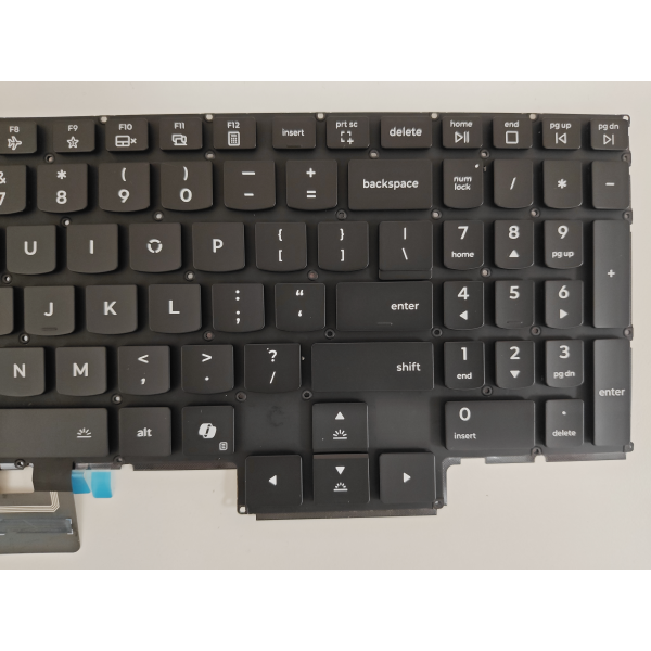 Tastatura Laptop, Lenovo, Legion 5 15AHP10 Type 83M0, iluminata, RGB Per Key, 24 pini, neagra, layout US