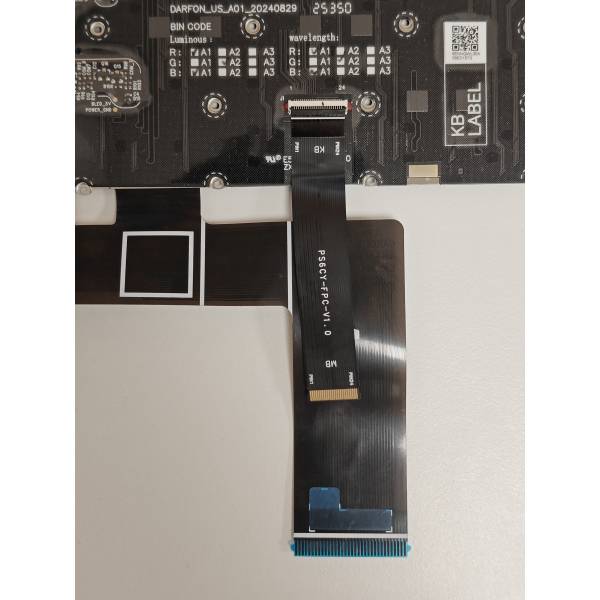 Tastatura Laptop, Lenovo, Legion 5 15AHP10 Type 83M0, iluminata, RGB Per Key, 24 pini, neagra, layout US