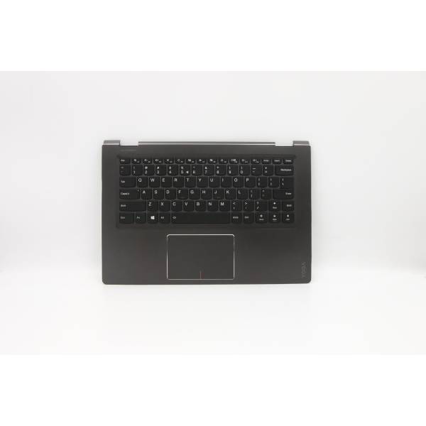 Carcasa superioara cu tastatura palmrest Laptop, Lenovo, Yoga 510-14ISK Type 80S7, 80UK, 5CB0L66122, AM1JE000120, 2FA1JE000D00, iluminata, neagra, layout US