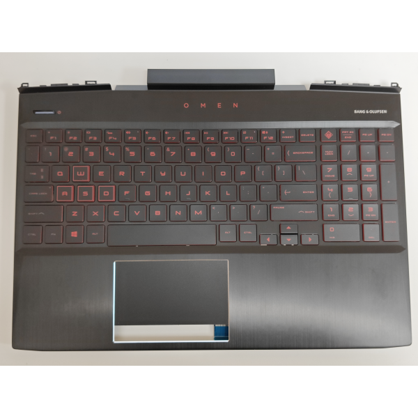 Carcasa superioara cu tastatura palmrest Laptop Gaming, HP, L32775-001, L32775-B31, L32775-271, L24369-001, L24369-B31, L24369-271, L55704-001, L55704-B31, L55704-271, L33165-001, L33165-B31, L33165-271, iluminata, rosie, 4 pini, layout US