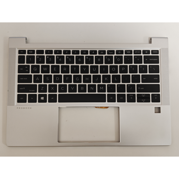 Carcasa superioara cu tastatura palmrest Laptop, HP, ProBook 430 G8, 435 G8, M24295-001, GDI4BX8PTATP00, FTCN93HD3ZR, iluminata, argintie, layout US