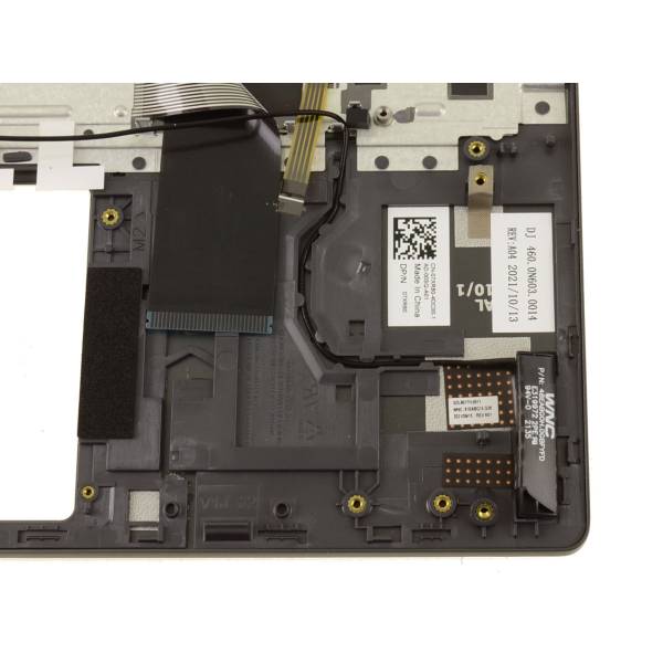 Carcasa superioara cu tastatura palmrest Laptop, Dell, Vostro 5415, P143G, P143G002, 7XR80, 07XR80, 7CX64, 07CX64, 046HG9, 460.0N603.0014, iluminata, neagra, layout US