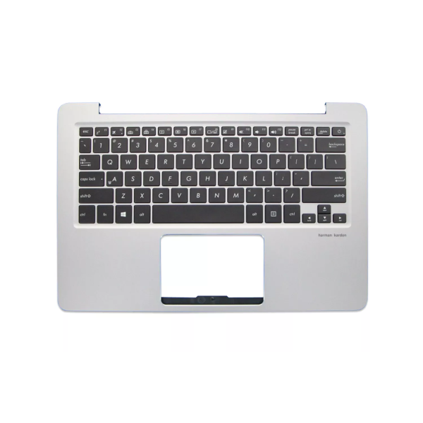 Carcasa superioara cu tastatura palmrest Laptop, Asus, ZenBook UX330C, UX330CA, UX330CAK, 90NB0CP1-R32US0, 13NB0CP1P01011-1, 13NB0CP1AM0101, UX330CA-1A, iluminata, gri, layout US
