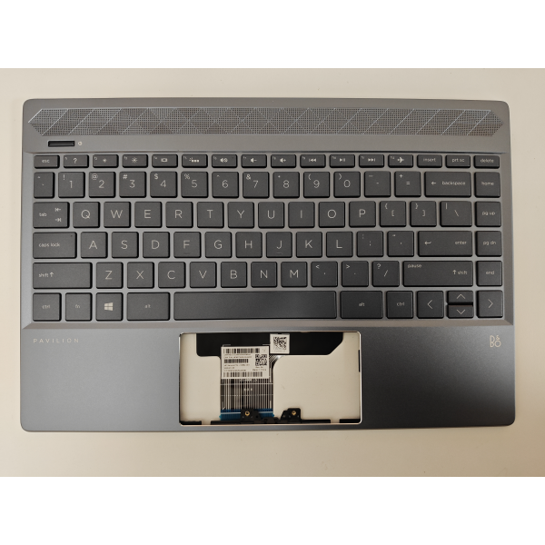 Carcasa superioara cu tastatura palmrest Laptop, HP, Pavilion 13-AN, TPN-Q214, L54619-001, L54619-B31, L54619-N271, 54G7DTATPD, iluminata, albastra, layout US