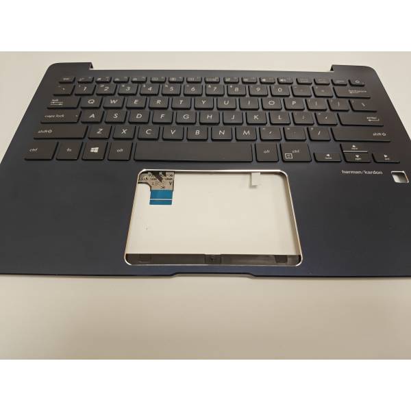 Carcasa superioara cu tastatura palmrest Laptop, Asus, ZenBook 13 UX331U, UX331UA, UX331UAL, UX331UN, 90NB0GZ1-R31US0, 13N1-3JA0821, UX331UA-1A, iluminata, albastra, layout US