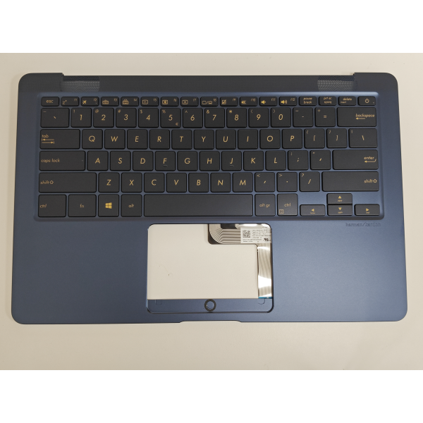 Carcasa superioara cu tastatura palmrest Laptop, Asus, ZenBook 3 Deluxe UX490U, UX490UA, UX490UAK, UX490UAR, 90NB0EI1-R30590, 13NB0EI1AM1202184, ilumianta, albastra, layout US