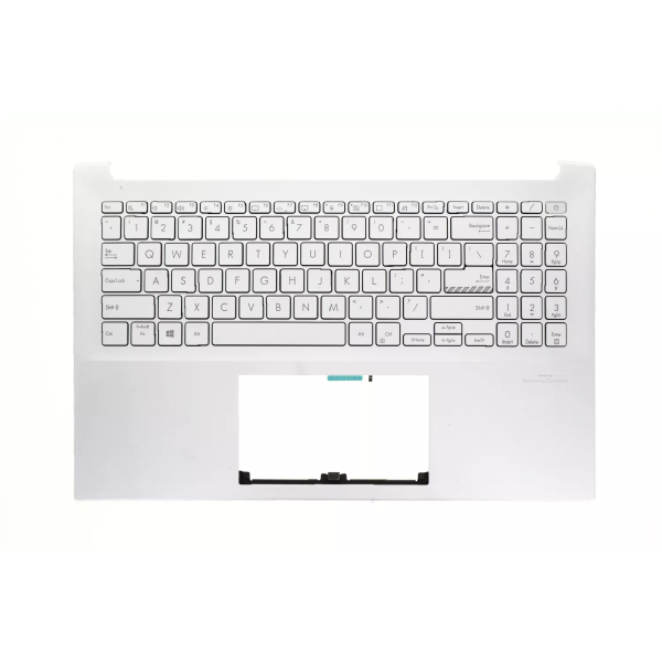 Carcasa superioara cu tastatura palmrest Laptop, Asus, VivoBook Pro 15 M3500Q, M3500QA, M3500QC, 90NB0UT1-R31UI0, 90NB0UT1-R31US0, 39XJETAJN10, 3SXJDKSJN00, M3500QC-2S, iluminata, argintie, layout US