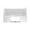 Carcasa superioara cu tastatura palmrest Laptop, Asus, VivoBook Pro 15 M3500Q, M3500QA, M3500QC, 90NB0UT1-R31UI0, 90NB0UT1-R31US0, 39XJETAJN10, 3SXJDKSJN00, M3500QC-2S, iluminata, argintie, layout US
