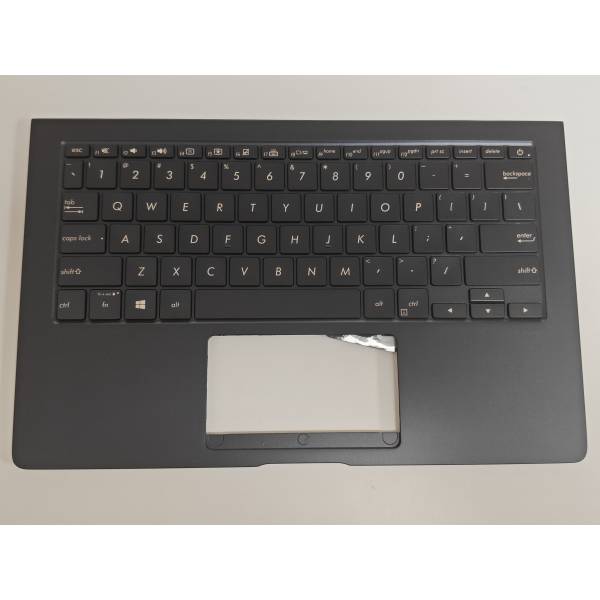 Carcasa superioara cu tastatura palmrest Laptop, Asus, ZenBook S UX391U, UX391UA, 90NB0D91-R31US0, 102-017H1LHD01C, 13N1-3V2US12, UX391UA-1A, iluminata, neagra, layout US