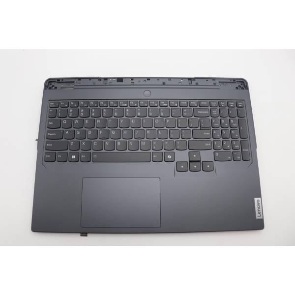 Carcasa superioara cu tastatura palmrest Laptop Gaming, Lenovo, Legion Pro 5 16IRX9 Type 83DF, 5CB1P50121, 5CB1P50125, SN21P29720, iluminata RGB, 24 pini, Grey, layout US