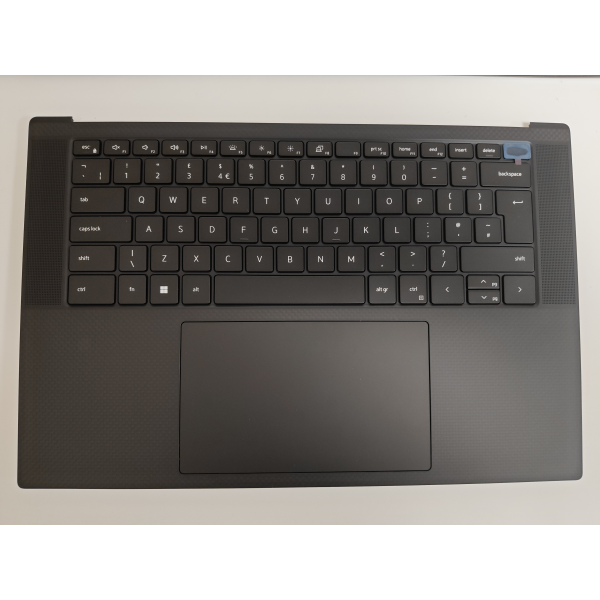 Carcasa superioara cu tastatura palmrest Laptop, Dell, XPS 15 9510, P91F, P91F002, TJP2V, 0TJP2V, 04W5M, 004W5M, AQ3RH000112, FR24081681, iluminata, neagra, layout UK