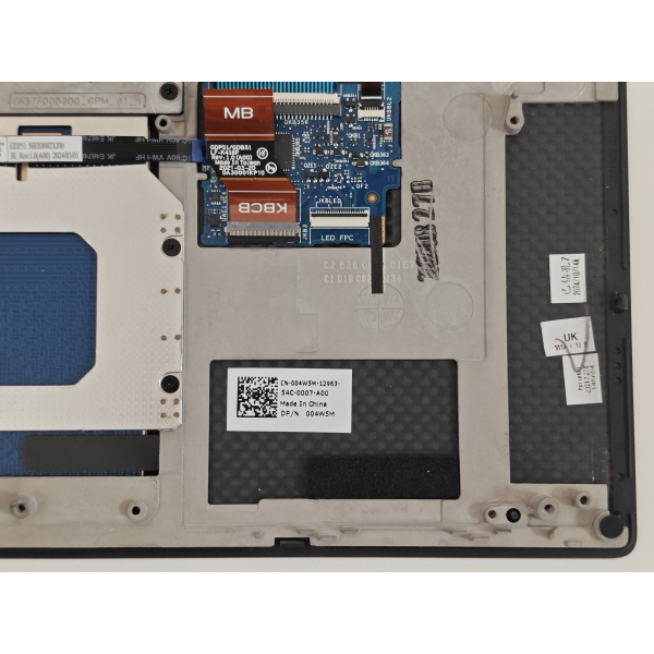 Carcasa superioara cu tastatura palmrest Laptop, Dell, XPS 15 9510, P91F, P91F002, TJP2V, 0TJP2V, 04W5M, 004W5M, AQ3RH000112, FR24081681, iluminata, neagra, layout UK