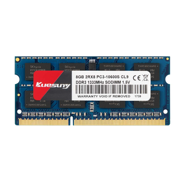Memorie RAM Laptop, Kuesuny, 8GB, 2Rx8, DDR3, PC3-10600S, 1333MHz, 1.5V, B08FJ77KTQ, CL9, Non-ECC, SODIMM, 204 pini