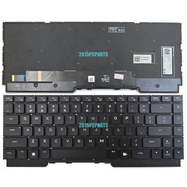 Tastatura Laptop, Dell, Alienware M16 R1, P130F, P130F001, iluminata, RGB 4 Zone, neagra, layout US