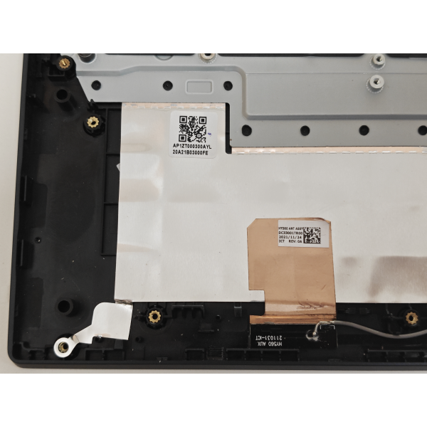 Carcasa superioara cu tastatura palmrest Laptop, Lenovo, Legion 5-15ACH6 Type 82JW, 82QJ, 5CB1D10934, AP1ZT000300, EL1ZT000W00, HY560, iluminata, 4 pini, albastra, layout US