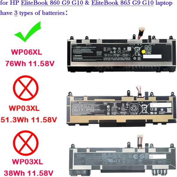 Baterie Laptop, HP, EliteBook 860 G9, 865 G9, M64306-1C1, M73470-005, HSTNN-IB9Z, WP06XL, 11.58V, 6304mAh, 76Wh