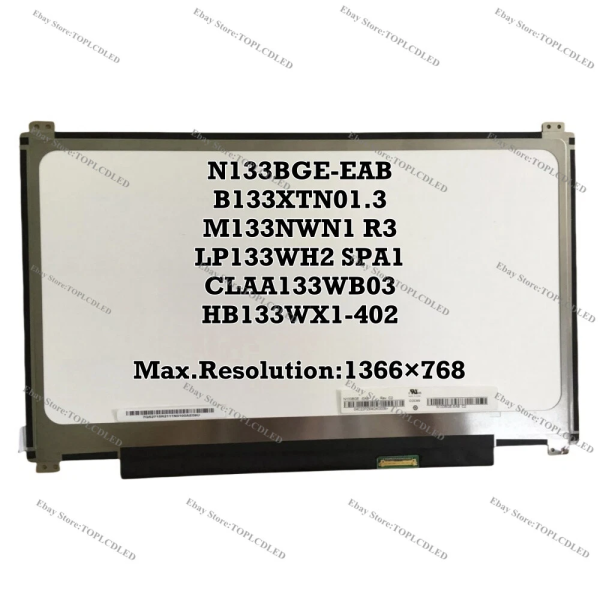 Display compatibil Laptop, LG, LP133WH2-SPA1, LP133WH2(SP)(A1), 13.3 inch, Slim, Rezolutie HD, 1366x768, 306mm latime, prinderi sus si jos, 30 pini