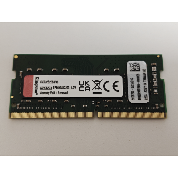 Memorie Ram Laptop Kingston 16GB, DDR4, 3200Mhz, 1Rx8, KVR32S22S8/16, PC4-25600, CL22, 1.2V, Non-ECC, SODIMM, 260 pini