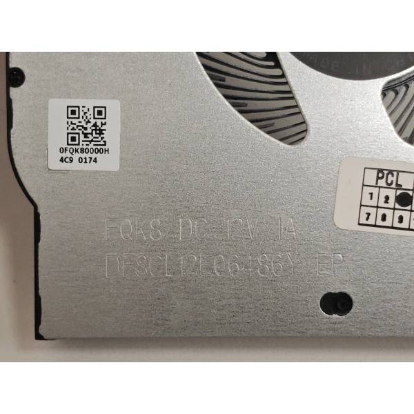 Set coolere Laptop, Lenovo, Legion Pro 5 16IRX8 Type 82WK, 5H40S20855, DFSCL12E06486Y, FQK8, DFSCL12E16486Y, FQK9, 0FQK80000H, 0FQK90000H, 12V, 1A