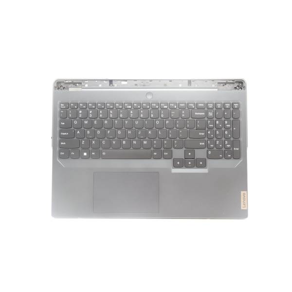 Carcasa superioara cu tastatura palmrest Laptop Gaming, Lenovo, Legion Pro 5 16ARX8 Type 82WM, 5CB1L54652, 5CB1L54656, AP2V4000100, iluminare alba, 4 pini, Onyx Grey, layout US
