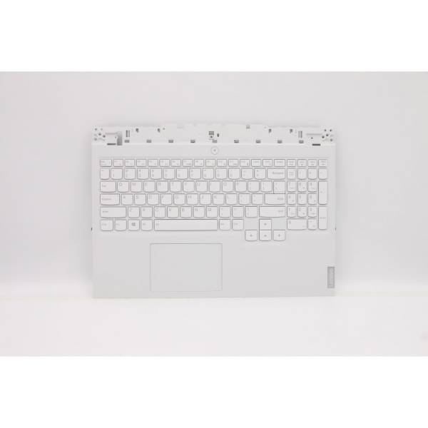 Carcasa superioara cu tastatura palmrest Laptop, Lenovo, Legion 5-15ITH6H Type 82JH, 82MH, 5CB1D05094, 5CB1D05090, AP1ZT000340, EL1ZT000W00, HY560, iluminata, 4 pini, alba, layout US