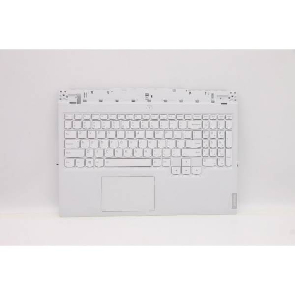 Carcasa superioara cu tastatura palmrest Laptop, Lenovo, Legion 5-15ITH6H Type 82JH, 82MH, 5CB1D12364, AP1ZT000340, EL1ZT000W00, HY560, iluminata, 4 pini, alba, layout US
