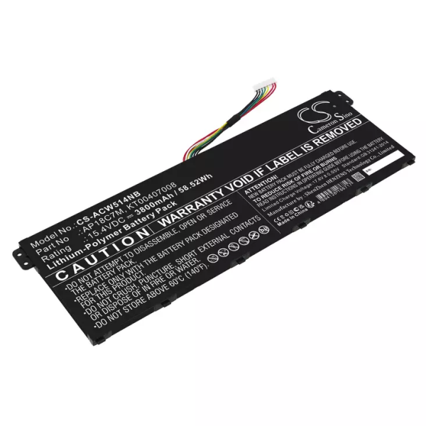 Baterie compatibila Laptop, Acer, Swift 3 SF316-51, KT.00407.008, KT00407008, CS-ACW514NB, AP18C7M, 15.4V, 3800mAh, 58.52Wh