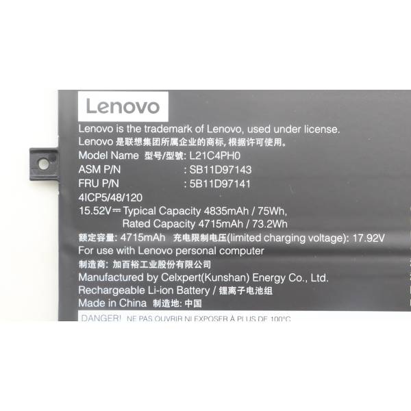 Baterie Laptop, Lenovo, Yoga 9 14IRP8 Type 83B1, 5B11D97141, 4ICP5/48/120, L21C4PH0, 15.52V, 4715mAh, 75Wh