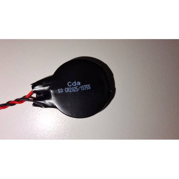 Baterie bios Laptop, CR2025, 1ST55, 3V, 220mAh, CDA 53, 5.5cm, rosu si negru, conector ACES 50285, 1.25 mm, 2 pini
