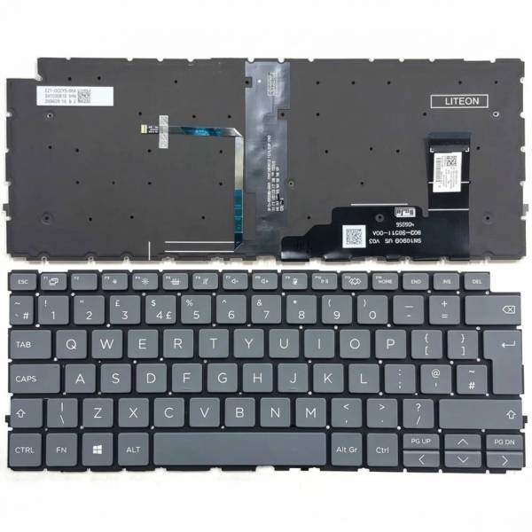 Tastatura Laptop, HP, ProBook 4 G1a 14 inch, iluminata, gri, layout UK