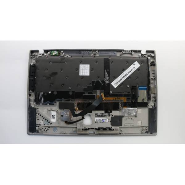 Carcasa superioara cu tastatura palmrest Laptop, Lenovo, ThinkPad X1 Carbon 6th Gen 6, Type 20KH, 20KG, 01YU555, 01YU591, AM16R000310, iluminata, argintie, layout UK