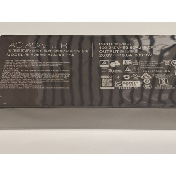 Incarcator Laptop Gaming, Asus, ROG Strix G18 G815L, G815LW, 0A001-01470300, A24-380P1A, 20V, 19A, 380W, mufa drepunghiulara 8.0x4.0mm