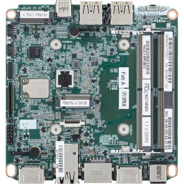 Mini PC ASUS NUC 14 Pro, Intel Core 3 100U, până la 4.7GHz, DDR5, Intel Graphics, Wi-Fi 6E, Barebone, fără RAM și SSD, Nou Resigilat