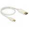 Cablu mini displayport LA displayport T-T ALB 4K 0.5M, DELOCK 83985