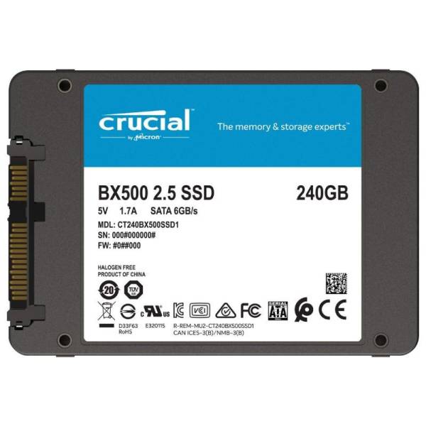 Solid-State Drive (SSD) Crucial BX500, 240GB, 3D NAND, SATA 2.5 inch