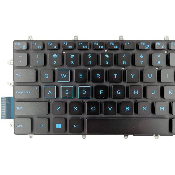 Tastatura Laptop Gaming, Dell, G5 15 5500, P89F, P89F003, iluminata, albastra, layout US