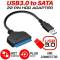 Cablu adaptor SATA la USB 3.0 22pin 2.5 inch pentru transfer de date HDD / SSD Laptop