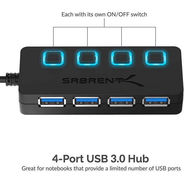Hub 4 porturi USB 3.0, buton on/off individual Hub 4 porturi USB 3.0, buton on/off individual