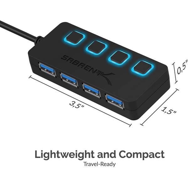Hub 4 porturi USB 3.0, buton on/off individual Hub 4 porturi USB 3.0, buton on/off individual