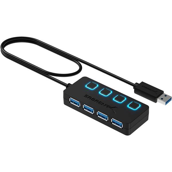 Hub 4 porturi USB 3.0, buton on/off individual Hub 4 porturi USB 3.0, buton on/off individual