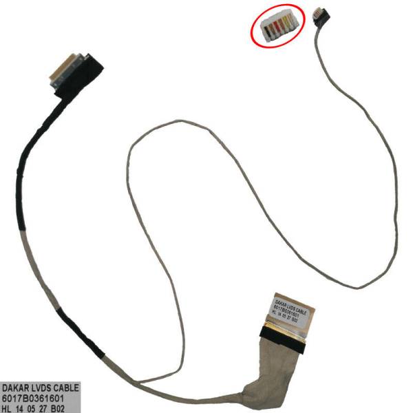 Cablu video LVDS Laptop, Toshiba, Satellite C850, C855, C855D, 6017B0361601