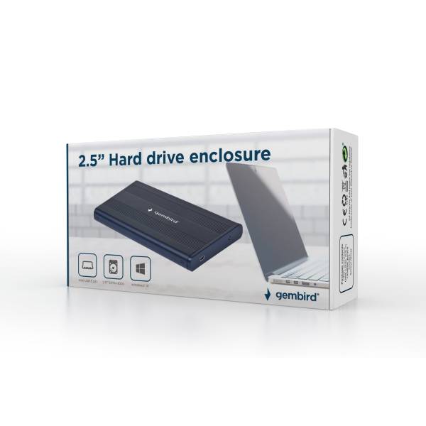 HDD/SSD enclosure Gembird for 2.5 SATA - USB 2.0, Aluminium, Black HDD/SSD enclosure Gembird for 2.5 SATA - USB 2.0, Aluminium, Black